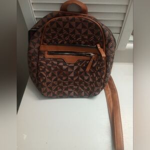 Geometric Print Backpack Purse